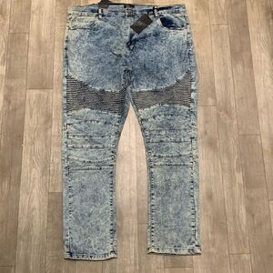 Mens NWT Steve’s Stretch Acid Washed‎ Regular Fit Denim Jeans